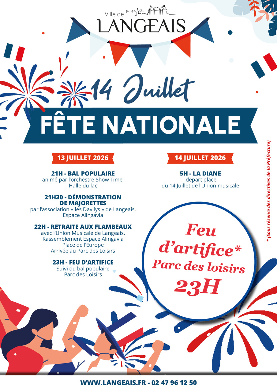 Fête Nationale à Langeais – FESTIVITES DU LUNDI 13 JUILLET ANNULEES